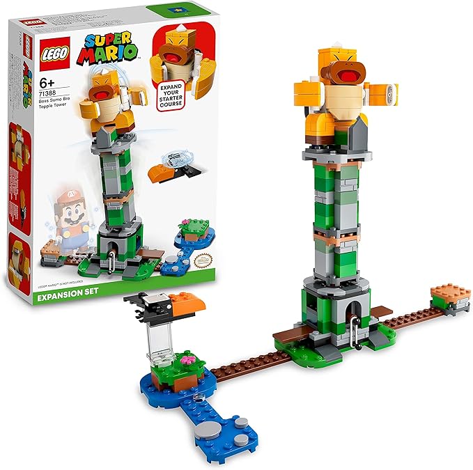 lego 乐高 71388 超级马里奥系列 倾斜塔与相扑兄弟扩展套装,可收藏可
